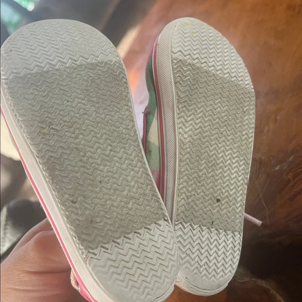 Sperry Bahama Crib Top Siders Pink Green Multi Plaid Size 4M